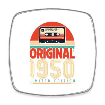 Vintage 1950's Anniversary Gift. Retro 1950. - Square fridge magnet - white - Front
