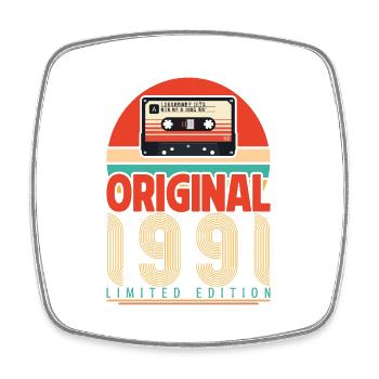 Cadeau Anniversaire Vintage 1991. Rétro 1991. - Magnet carré - blanc - Devant