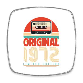 Cadeau Anniversaire Vintage 1972. Rétro 1972. - Magnet carré - blanc - Devant
