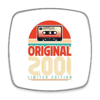 Vintage 2001 Birthday Gift. Retro 2001. - Square fridge magnet - white - Front