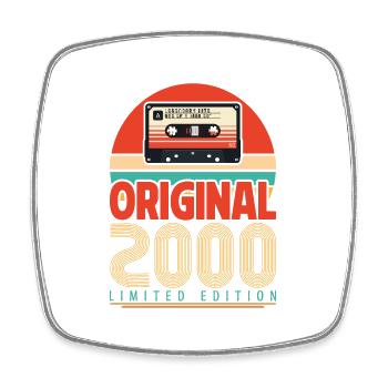 Vintage 2000 Birthday Gift. Retro 2000. - Square fridge magnet - white - Front