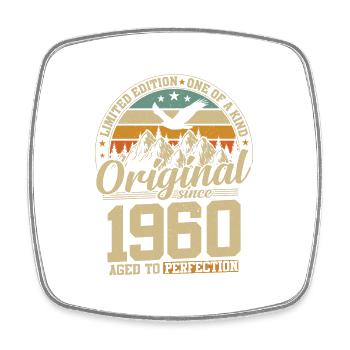 Vintage Birthday 1960's - Original 64 Years - Square fridge magnet - white - Front
