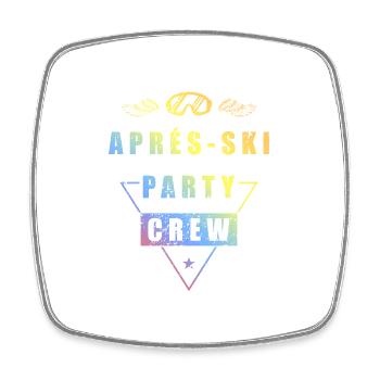 Apres Ski Team Spruch Bunt - Viereckiger Kühlschrankmagnet - Weiß - Vorne
