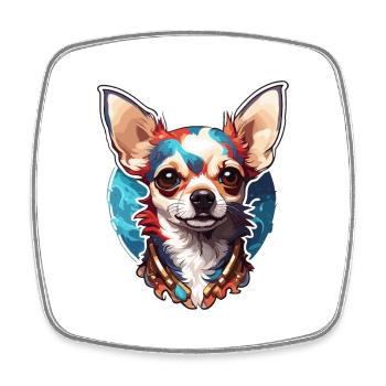 Chihuahua / kleiner Hund / Tier / winzig / Rasse - Viereckiger Kühlschrankmagnet - Weiß - Vorne