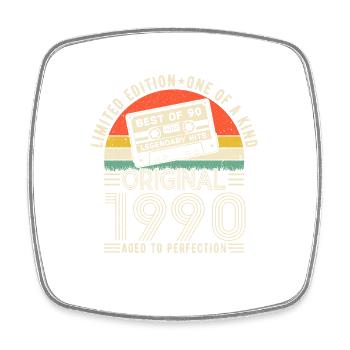 Anniversaire vintage 1990 - Magnet carré - blanc - Devant