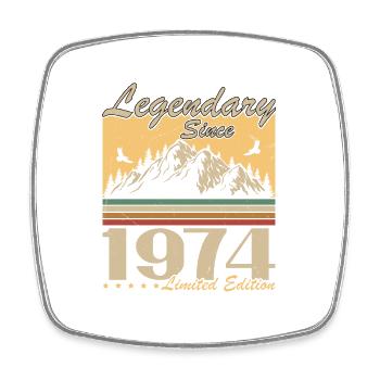 Legendary Since 1974 Vintage Birthday Gift - Square fridge magnet - white - Front