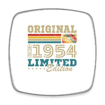 Original geboren 1954 Jahrgang Geburtstagsgeschenk - Viereckiger Kühlschrankmagnet - Weiß - Vorne