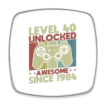 Level 40 freigeschaltet - Viereckiger Kühlschrankmagnet - Weiß - Vorne