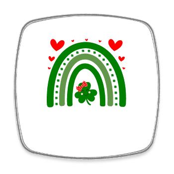 St Patrick's Day Accessories Ireland Shamrock Decoration - Square fridge magnet - white - Front