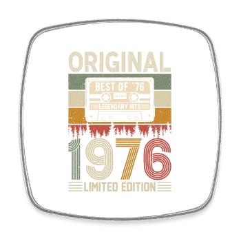 Anniversaire vintage 1976 - Magnet carré - blanc - Devant