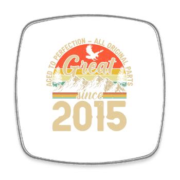 Vintage 2015 Birthday Joy - Square fridge magnet - white - Front