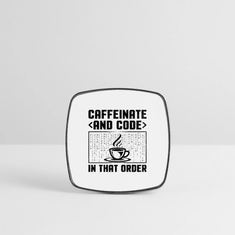 Coffee Coding Programmer Coder Developer Nerd Coff Square fridge magnet