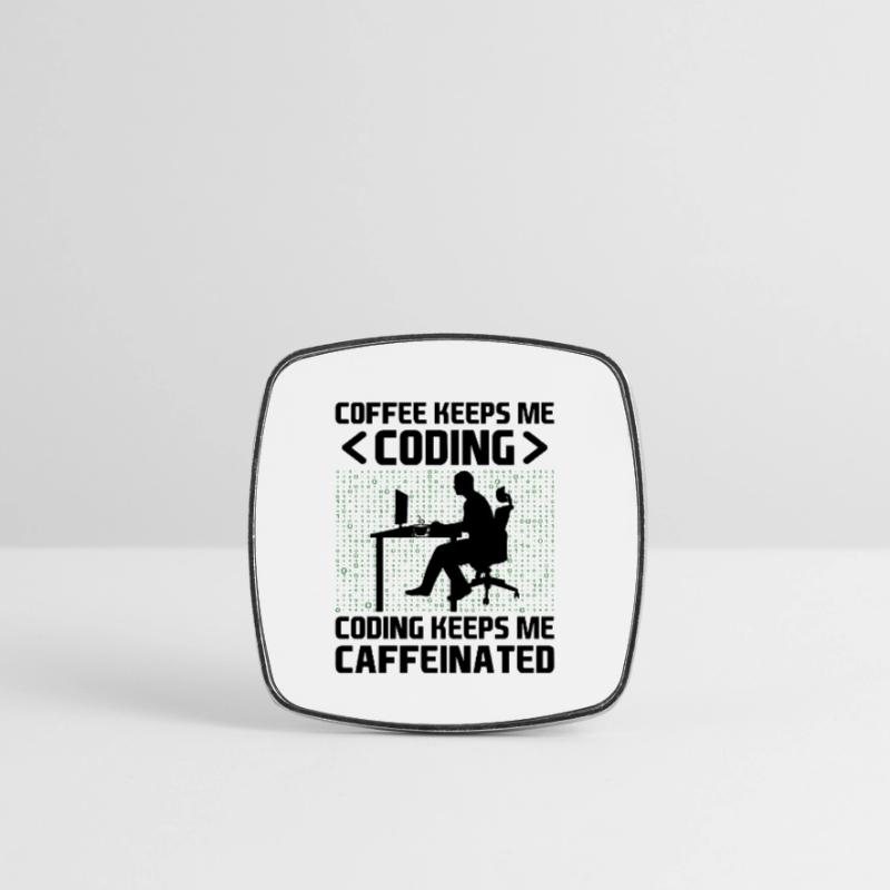 Kaffee-Codierung Programmierer Programmierer Entwickler Nerd Coff Viereckiger Kühlschrankmagnet