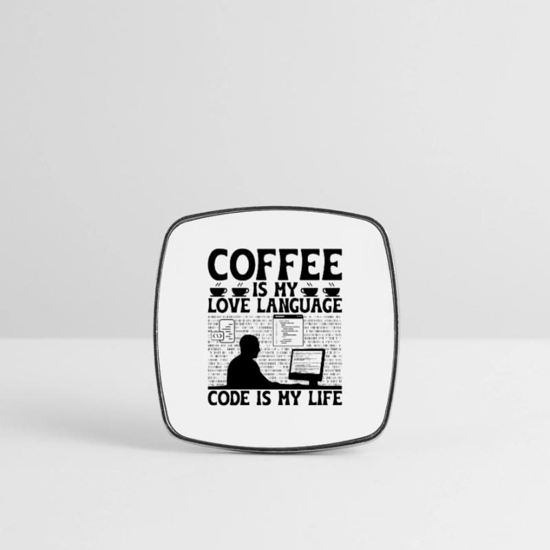 Coffee Coding Programmer Coder Developer Nerd Coff Square fridge magnet