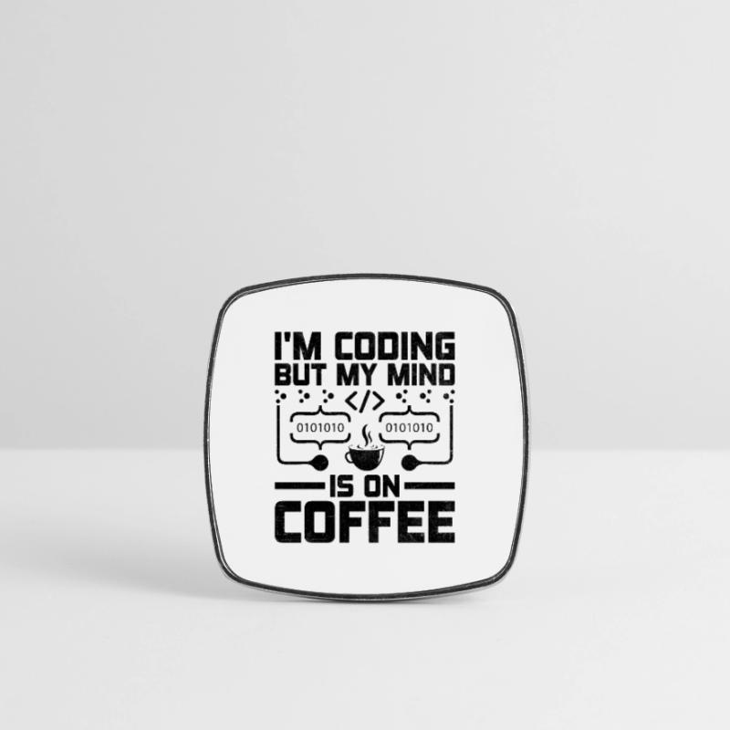 Café Codage Programmeur Codeur Développeur Nerd Coff Magnet carré