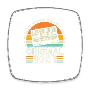 Anniversaire Vintage 1981 - idée cadeau intemporel - Magnet carré - blanc - Devant