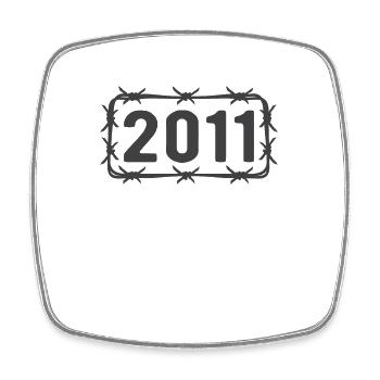 Birthday Vintage 2011 Barbed Wire - Square fridge magnet - white - Front
