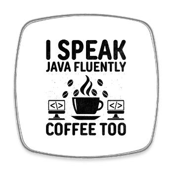 Kaffee-Codierung Programmierer Programmierer Entwickler Nerd Coff - Viereckiger Kühlschrankmagnet - Weiß - Vorne