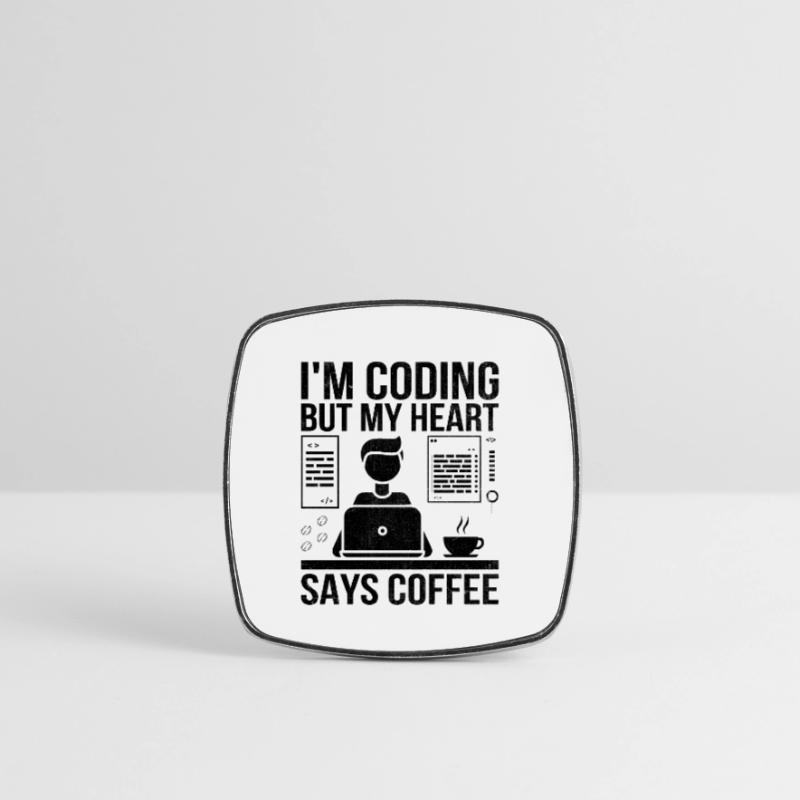 Coffee Coding Programmer Coder Developer Nerd Coff Square fridge magnet