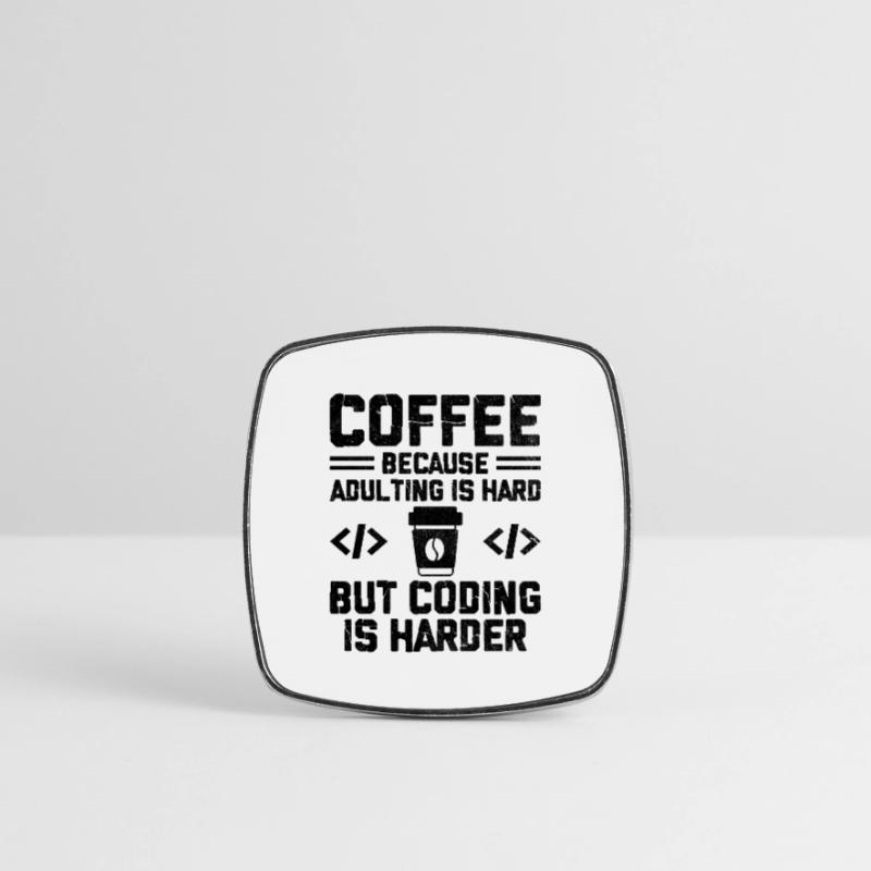 Coffee Coding Programmer Coder Developer Nerd Coff Square fridge magnet