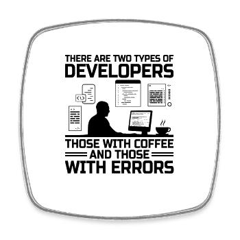 Coffee Coding Programmer Coder Developer Nerd Coff - Square fridge magnet - white - Front