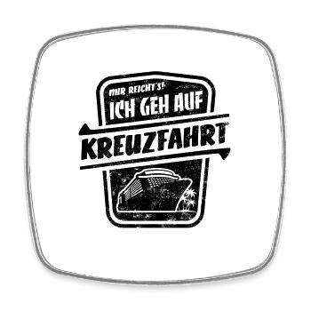 Mir reicht's ich geh auf Kreuzfahrt - retro - Viereckiger Kühlschrankmagnet - Weiß - Vorne