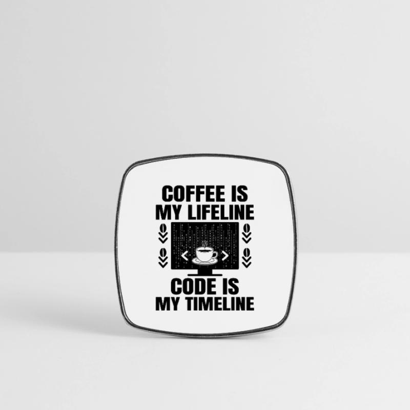 Café Codage Programmeur Codeur Développeur Nerd Coff Magnet carré