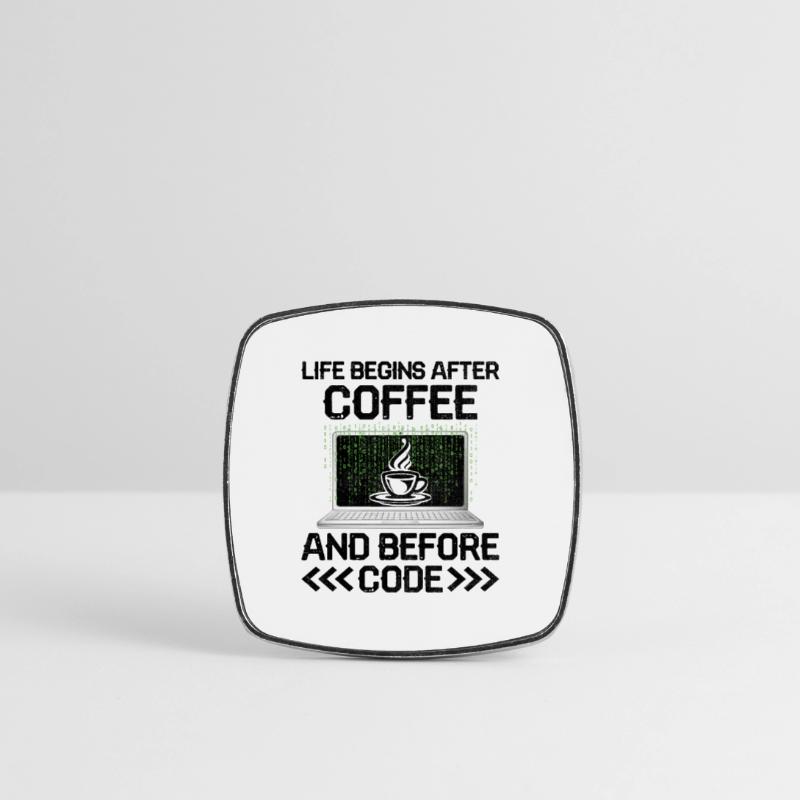 Café Codage Programmeur Codeur Développeur Nerd Coff Magnet carré