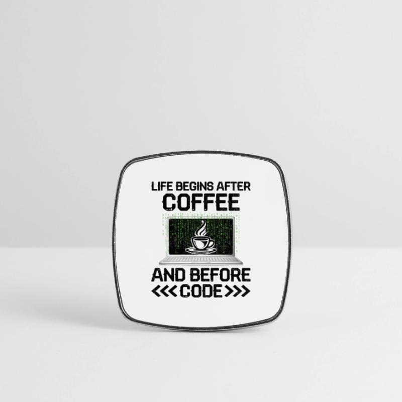Coffee Coding Programmer Coder Developer Nerd Coff Square fridge magnet