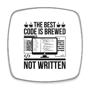 Coffee Coding Programmer Coder Developer Nerd Coff - Square fridge magnet - white - Front