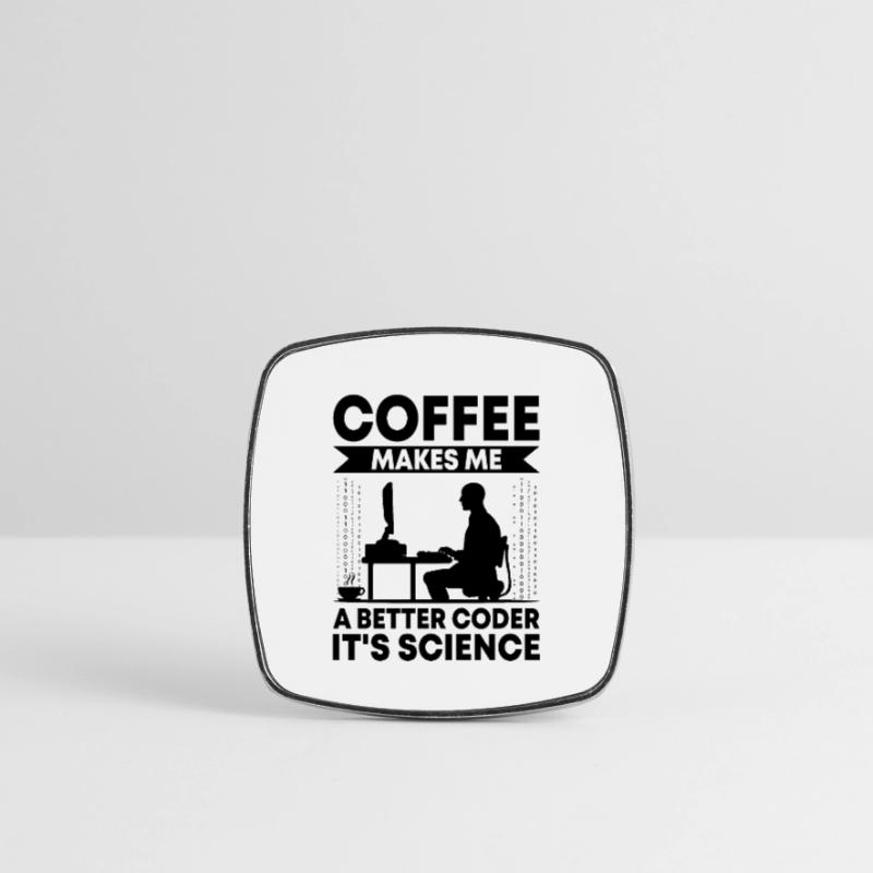 Coffee Coding Programmer Coder Developer Nerd Coff Square fridge magnet