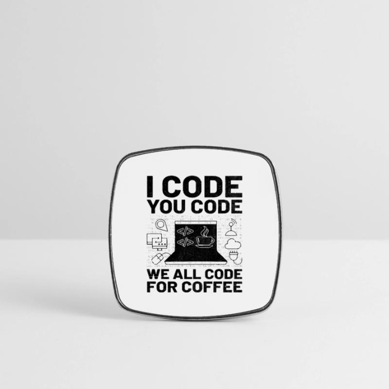 Coffee Coding Programmer Coder Developer Nerd Coff Square fridge magnet