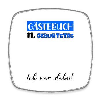 Guestbook Decoration Men Men's 11th Birthday Tshirt - Square fridge magnet - white - Front