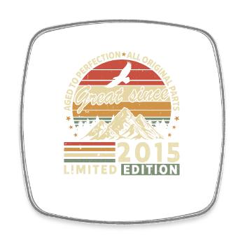 Vintage 2015 aged to perfection - Magnet carré - blanc - Devant