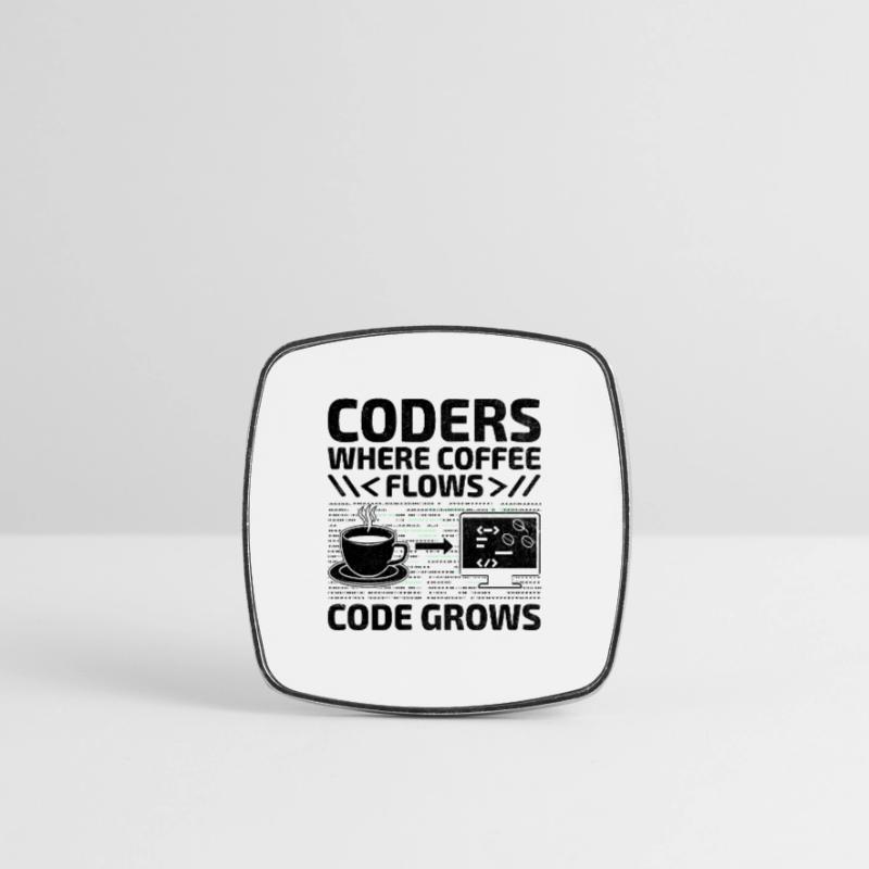 Coffee Coding Programmer Coder Developer Nerd Coff Square fridge magnet