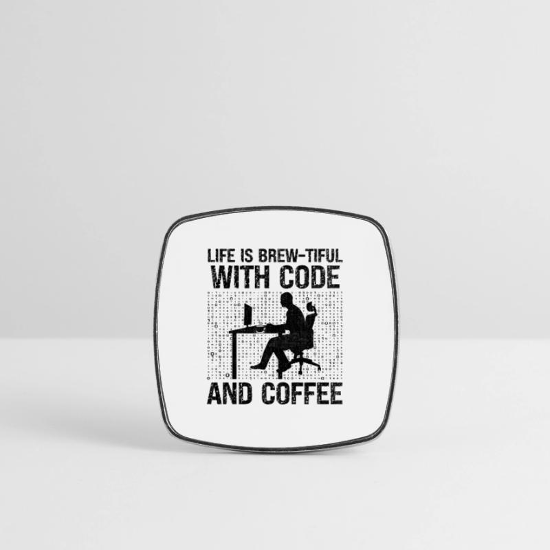 Coffee Coding Programmer Coder Developer Nerd Coff Square fridge magnet