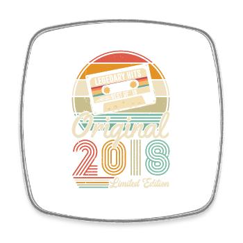 Original 2018 Vintage - 2018 Birthday Gift - Square fridge magnet - white - Front
