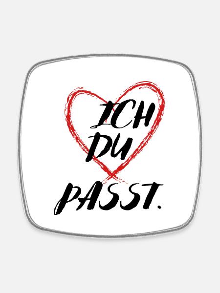 ICH-DU-PASST. - Viereckiger Kühlschrankmagnet - Weiß