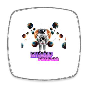 Astro Cow Cosmic style with our Astro Cow Shirt - Viereckiger Kühlschrankmagnet - Weiß - Vorne