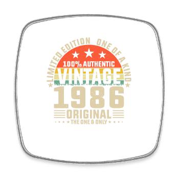 Original 1986 Vintage Vintage anniversaire rétro - Magnet carré - blanc - Devant
