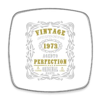 Vintage Birthday Party 1973 Original Parts 51th - Magnet carré - blanc - Devant