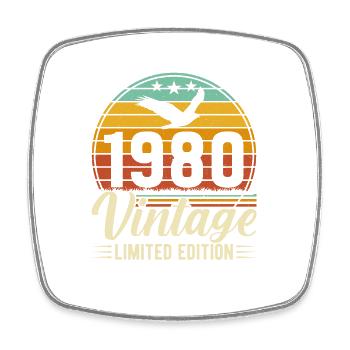 Design d’anniversaire rétro des années 1980 - Magnet carré - blanc - Devant