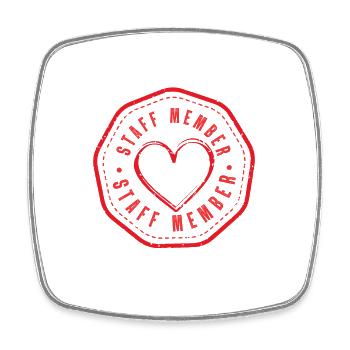 Staff Member Heart - Square fridge magnet - white - Front
