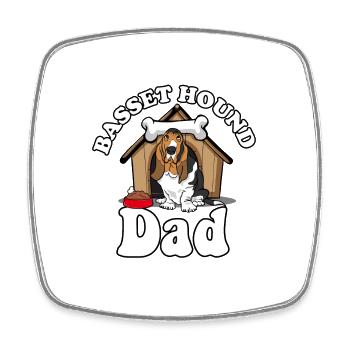 Basset Hound Dad Dog Lover Funny Bassethound Dog - Viereckiger Kühlschrankmagnet - Weiß - Vorne