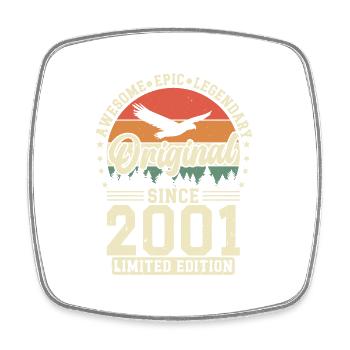 Vintage 2001 aged to perfection - Square fridge magnet - white - Front
