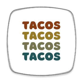 Tacos Retro - Tacos are my Valentine - Square fridge magnet - white - Front