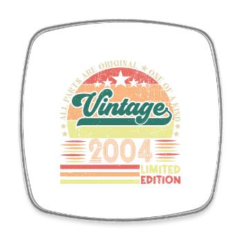 Retro 2004 Geburtstagsgeschenk. Jahrgang 2004. - Viereckiger Kühlschrankmagnet - Weiß - Vorne