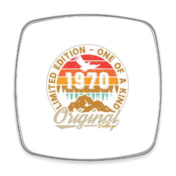 1970 Vintage Retro Cadeau D'anniversaire - Magnet carré - blanc - Devant