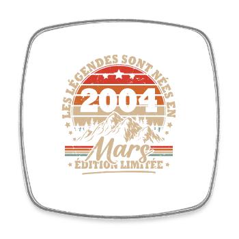 Vintage Birthday Gift Born in March 2004 - Square fridge magnet - white - Front