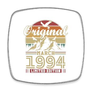 Original March 1994 Vintage Anniversary 1994 - Square fridge magnet - white - Front